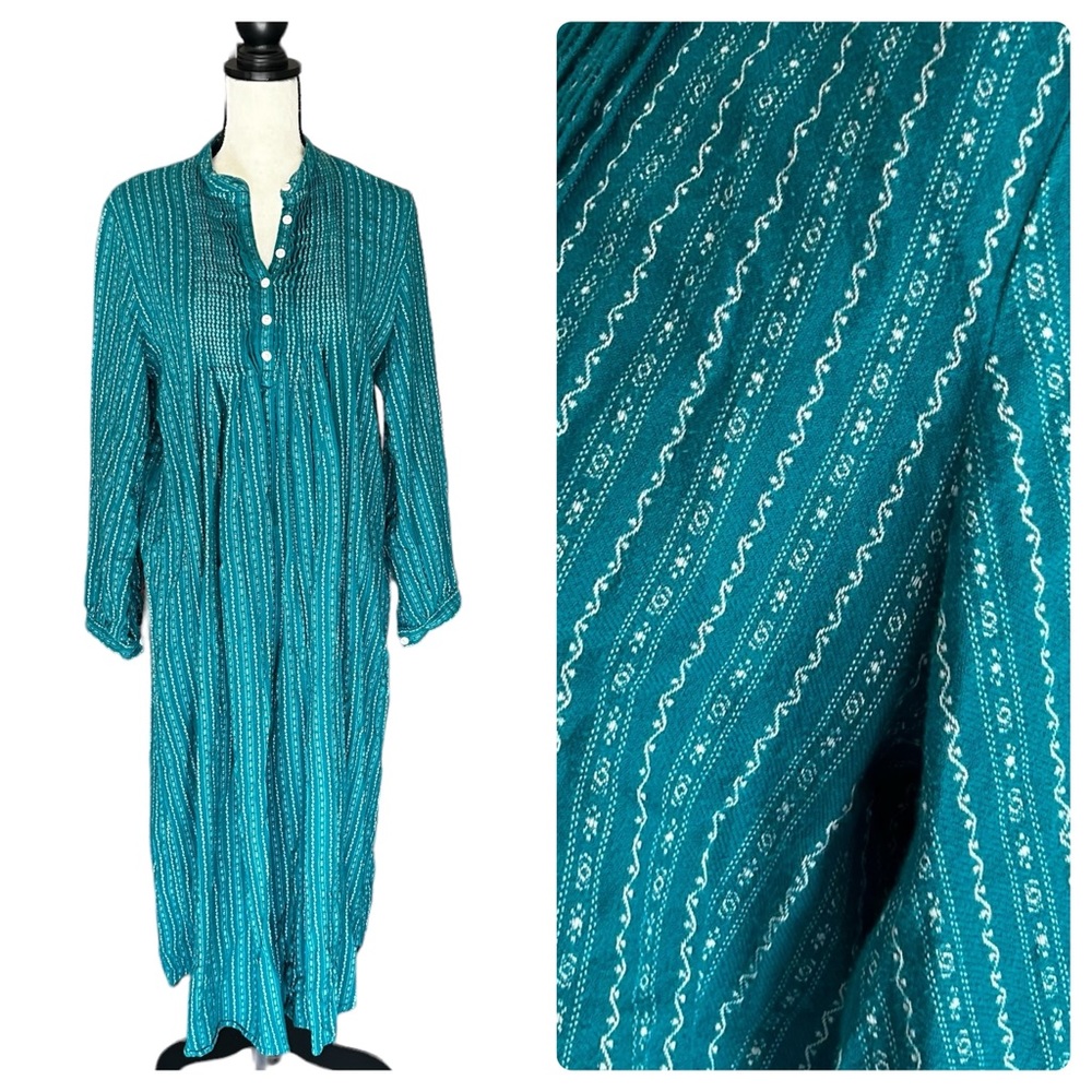 Vintage LL Bean Sz Small Dobby Nightgown Women’s Dress Embroidered Cottagecore